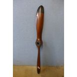 A teak aeroplane propeller