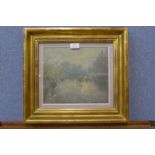 William Mason, street scene, oil on board, dated 1969, 24 x 28cms, framed