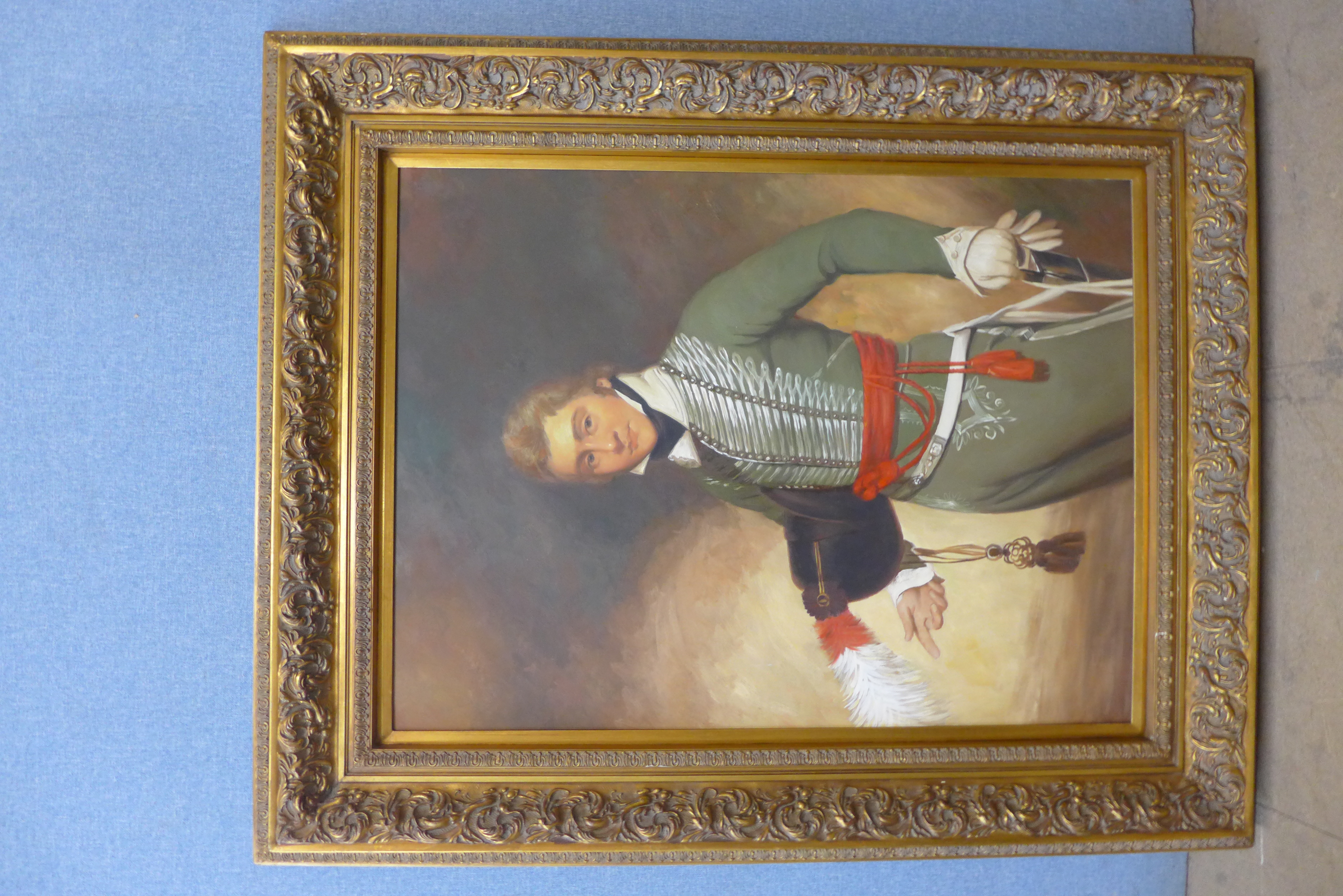 A portrait of an 18th Century military officer, oil on canvas, 100 x 74cms, framed