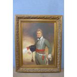 A portrait of an 18th Century military officer, oil on canvas, 100 x 74cms, framed