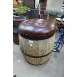 A Laurent & Perrier Champagne barrel stool