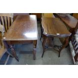 A Victorian mahogany Pembroke table and an Edward VII mahogany occasional table