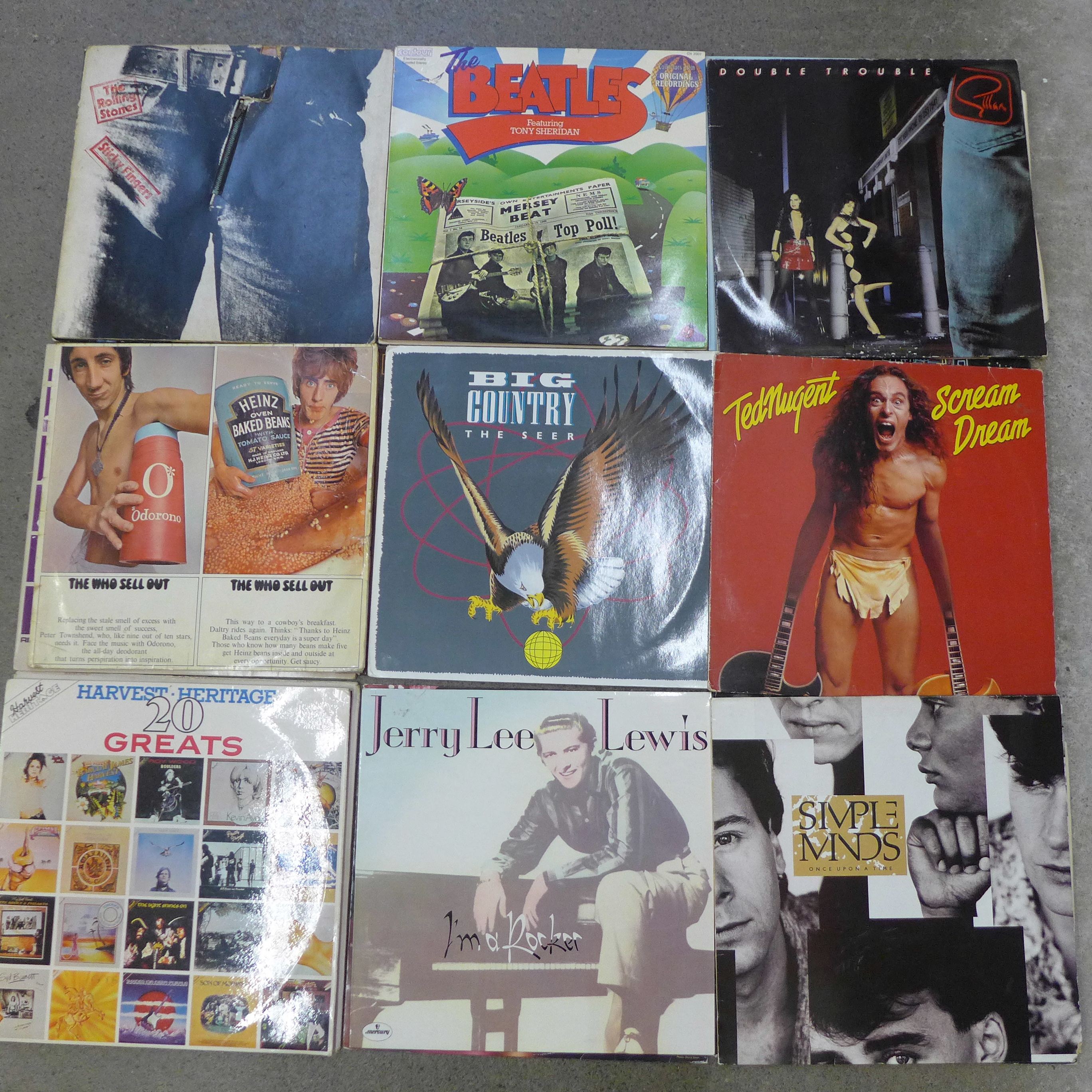 Eighteen LP records including Deep Purple, The Who and The Rolling Stones, (Sticky Fingers zip - Image 2 of 2