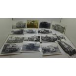 A collection of approximately 40 Barton bus black and white photographs
