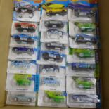 A collection of Hot Wheels vehicles, (22), carded