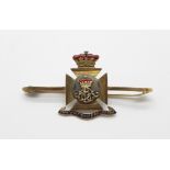 A 9ct gold brooch, The Wiltshire Regiment, 5.4g, (fastener/pin requires repair)