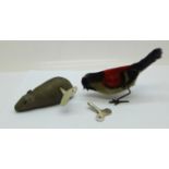 A Schuco clockwork mouse and a clockwork bird toy