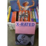 A collection of books, History of Pin-up magazines, Photo Icons, X-Rated Adult Movie Poster, etc.