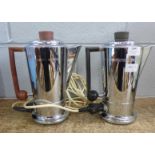 Two chrome coffee percolators **PLEASE NOTE THIS LOT IS NOT ELIGIBLE FOR POSTING AND PACKING**