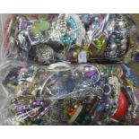 Two bags of costume jewellery