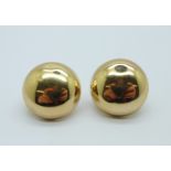 A pair of 9ct gold earrings, 6.3g, (some shallow dents)