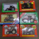 Six Massey Ferguson Britains tractor model vehicles, Britains and Ertl, boxed