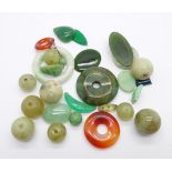 Unmounted jade, beads, etc.