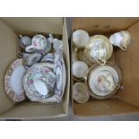 A collection of mixed china including Royal Crown Derby, Royal Albert, Aynsley, Alfred Meakin,