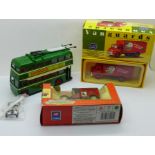 Three model vehicles, Corgi Classics Nottingham City Transport Karrier Trolleybus set with