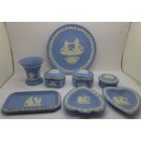 Eight items of Wedgwood Jasperware