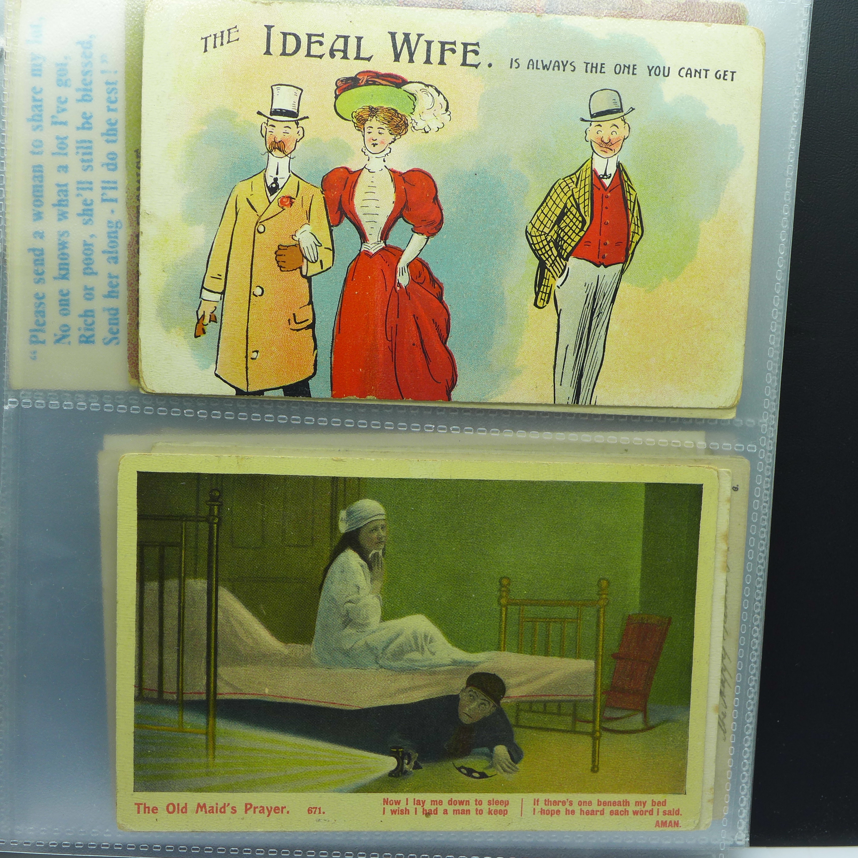 Postcards; comic postcards in album, vintage to modern (60 no.) - Image 2 of 7