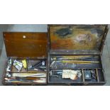 Two early 20th Century artist's paint boxes