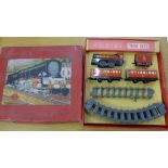 A Brimtoy clockwork tin-plate O gauge train set, boxed