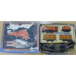 A Wells Brimtoy tin-plate O gauge train set, boxed