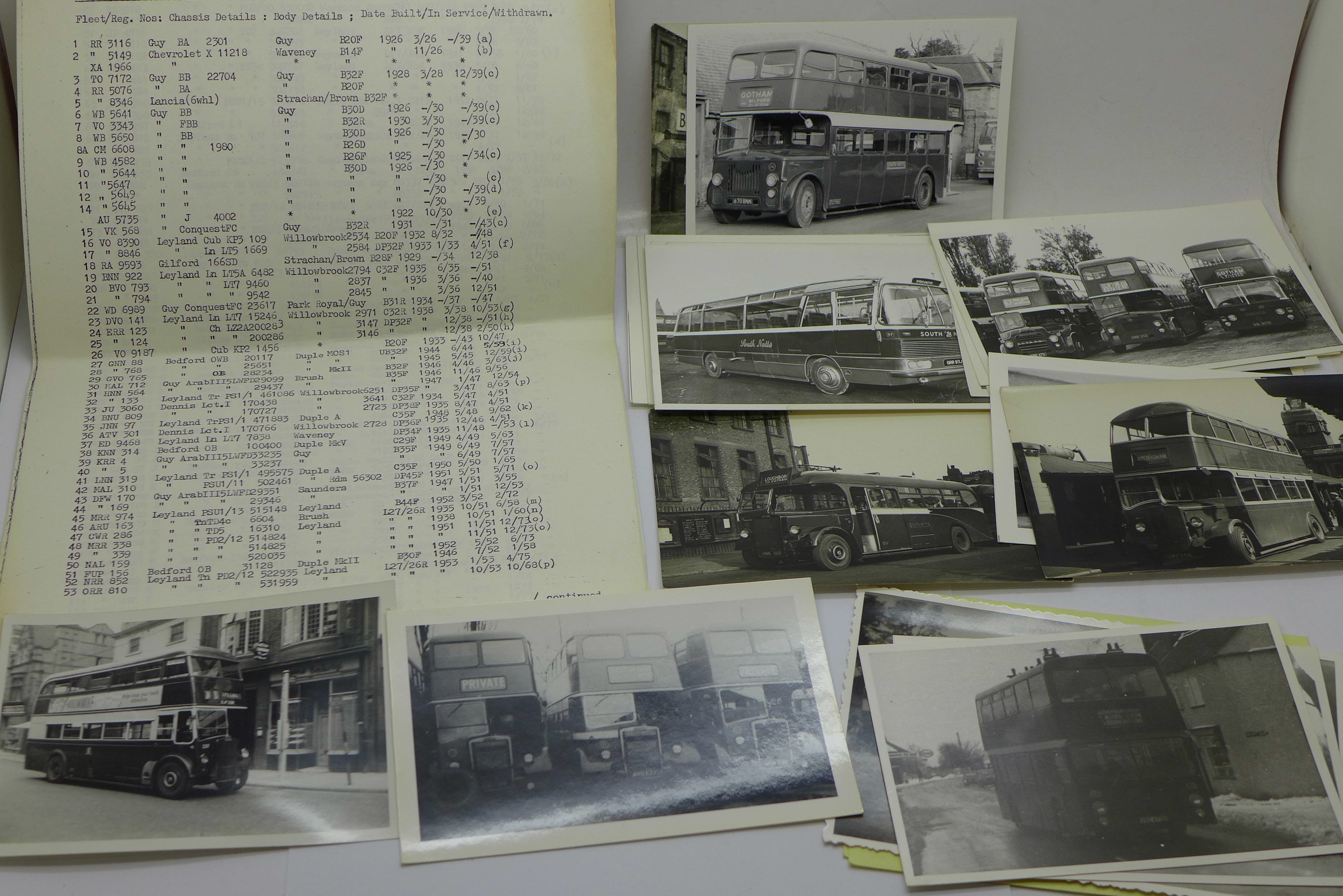A collection of South Notts Bus Company bus photographs (35) and a fleet history of company buses - Bild 3 aus 3