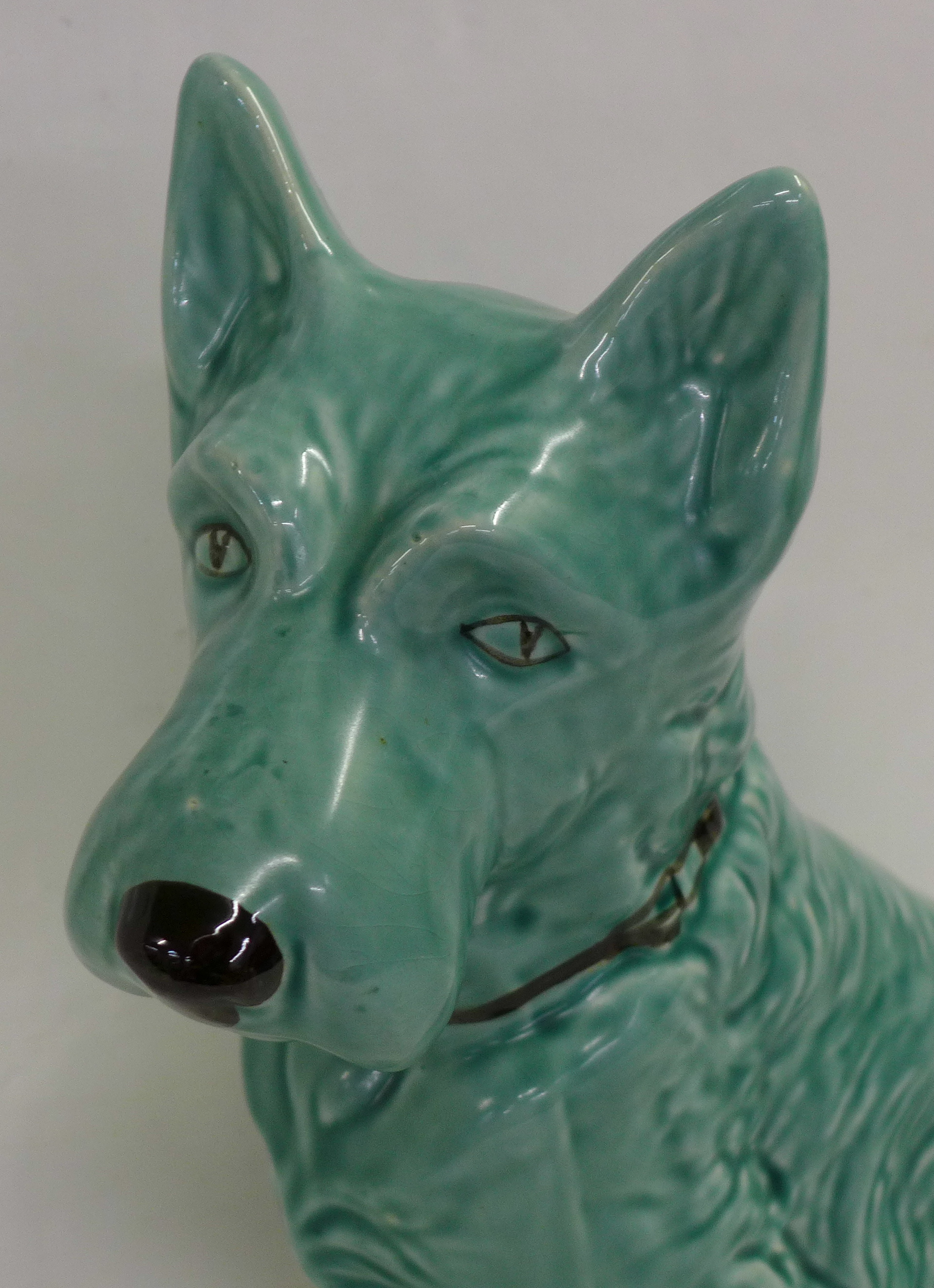 A large green Sylvac dog, 778504 1209 back stamp, 28cm - Image 2 of 4