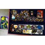 A case of Murano and other glass jewellery