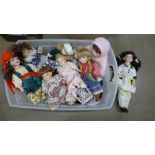 A large collection of porcelain collectors dolls **PLEASE NOTE THIS LOT IS NOT ELIGIBLE FOR