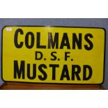 A painted tin Colmans Mustard sign