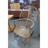 An Ercol Golden Dawn elm and beech rocking chair