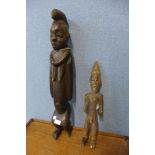 Two carved wood African tribal figures