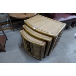 A bamboo and rattan nest of tables