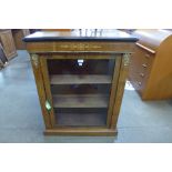 A Victorian inlaid walnut and gilt mounted pier cabinet