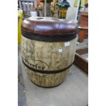 A Laurent & Perrier Champagne barrel stool