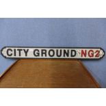 A painted City Ground, NG2 sign
