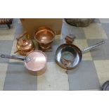 Assorted copperware