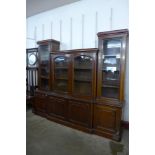 A Victorian breakfront library bookcase