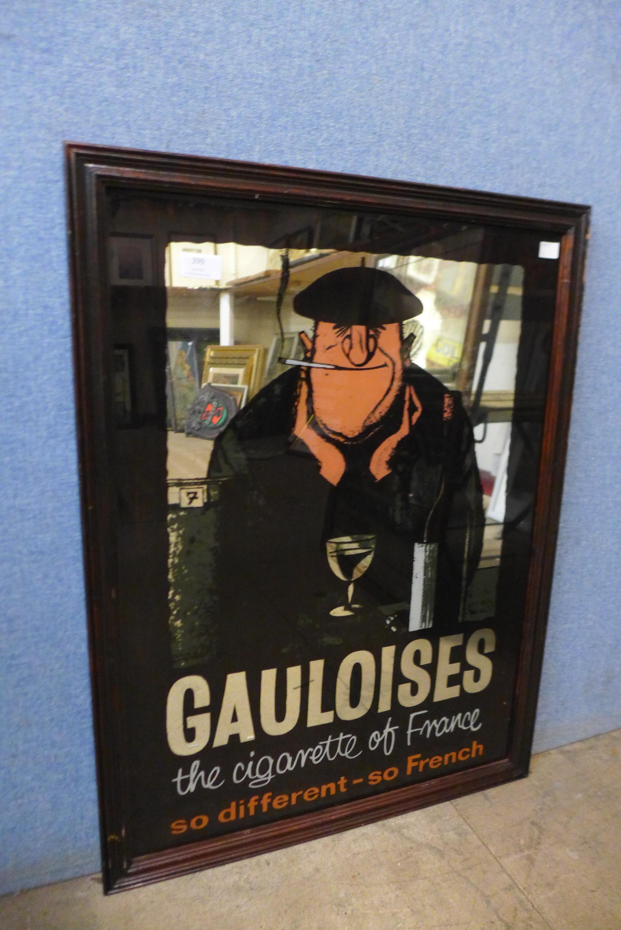 A French Gauloises advertising mirror