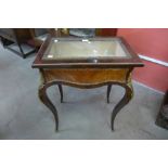 A French Louis XV style rosewood and gilt metal mounted bijouterie table