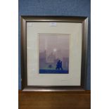 A signed Glyn Matthews limited edition print, The Early Shift, no. 86/150, framed
