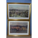 Two sporting prints, The Golfers by Charles Lees and The Rugby Match by William Barns Wootten,