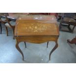 A 19th Century French marquetry inlaid rosewood and gilt metal mounted bureau de dame