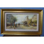 * Sebastion, Parisian street scene, oil on board, framed