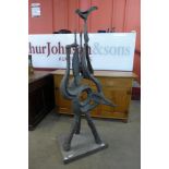 A large bronze abstract sculpture, 159cms h