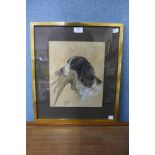 L.W.J.Mason, portrait of a hunting dog and game, pastel, framed