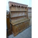 A Victorian style pine dresser