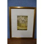 A signed Trevor Hodgkinson limited edition print, Grosvenor Gardens, London, 22 x 16cms, framed
