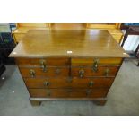 A George II oak chest of drawers