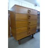 A Uniflex teak chest of drawers, designed by Gunther Hoffstead