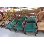 A set of six Regency style mahogany dining chairs